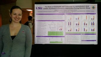 Presenting my research at the 2014 LSU Biograds Symposium.