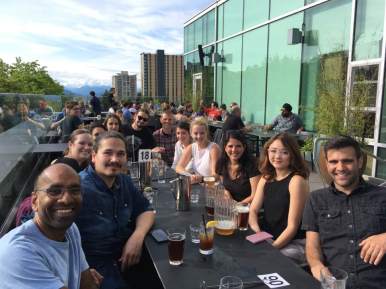 Friday night happy hour with Dr. Kiran Soma's lab at the University of Columbia.